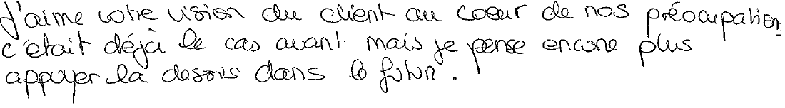 Avis manuscrit rempli à l’issue du stage