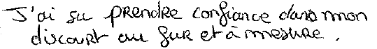Avis manuscrit rempli à l’issue du stage