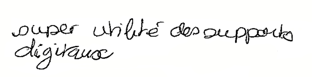 Avis manuscrit rempli à l’issue du stage