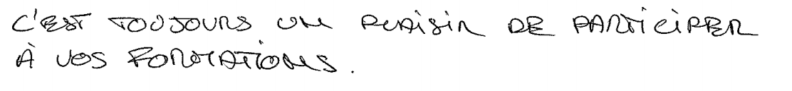 Avis manuscrit rempli à l’issue du stage