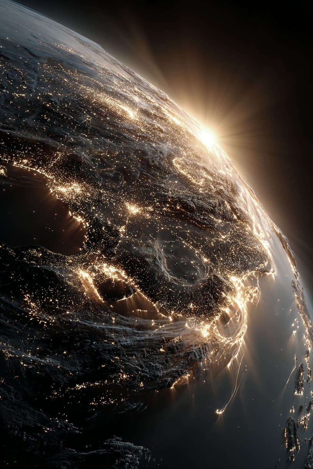 La Terre vue de l’espace au lever du soleil